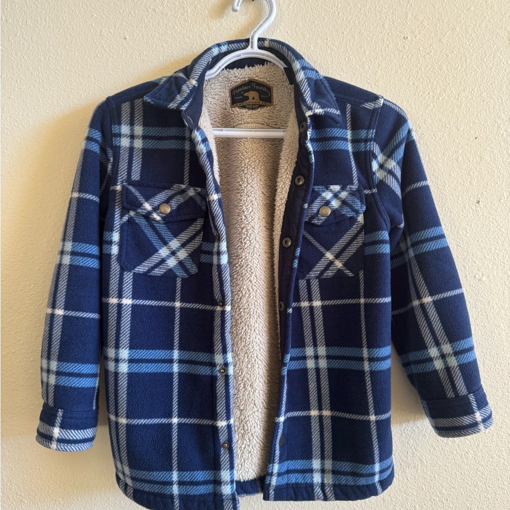 Freedom Foundry Sherpa lined plaid shirt/jacket. Youth size 8.